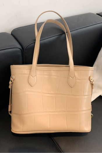 PU four color zip-up solid color tote bag