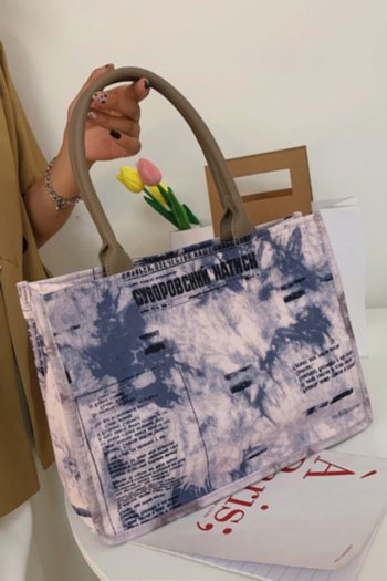 Three color zip-up PU letter batch printing high-capacity tote bag