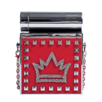 Eight color PU lock button metal chain rivet crown shape rhinestone crossbody bag