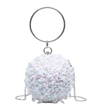 Six color metal chain lock button sequins bead crossbody clutches bag