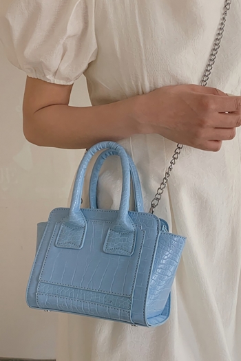 fashion new nine colors stone pattern solid color zip-up pu crossbody handbag 18cm(l)* 11cm(w)* 18cm(h)
