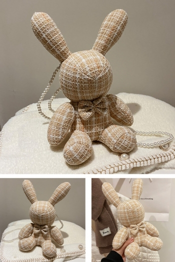 Stylish new three colors bow-knot rabbit shape zip-up pearl chain crossbody bag 11cm(l)* 7cm(w)* 27cm(h)