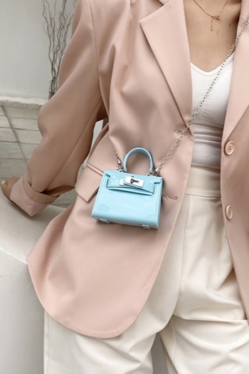 stylish new eight colors jelly solid color pvc lock buckle crossbody handbag 11cm(l)* 5cm(w)* 9cm(h)