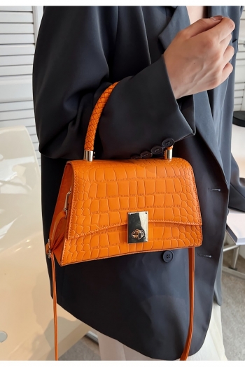 stylish new 6 colors stone pattern lock buckle crossbody handbag