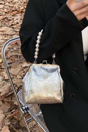 fashion retro pu clip buckle pearl butterfly handbag 16cm(l)* 7cm(w)* 17cm(h)