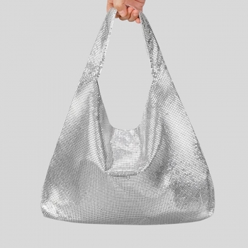 stylish new 5 colors aluminum flakes magnetic button shoulder bag