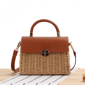 stylish new straw stitching pu crossbody handbag