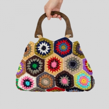 stylish new random weave pattern magnetic button handbag