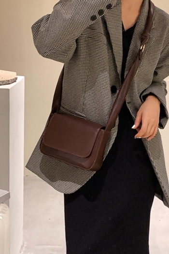 stylish new 4 colors solid color pu square magnetic button crossbody bag