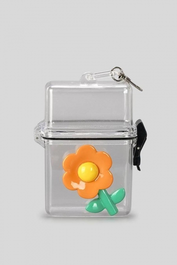 stylish new flower applique acrylic box shape pearl chain crossbody bag#4