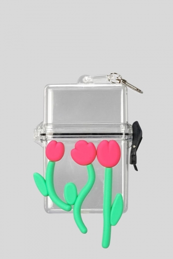 stylish new flower applique acrylic box shape pearl chain crossbody bag#6