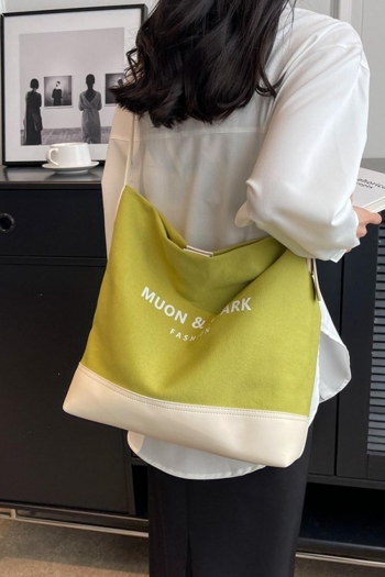 stylish new letter printing canvas high-capacity magnetic button tote bag