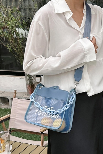 stylish new 4 colors see-through pvc magnetic button crossbody handbag