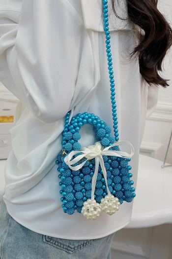 stylish new 4 colors pearl beaded drawstring crossbody handbag