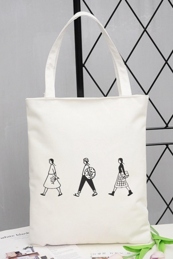 stylish new fixed printing canvas zip-up tote bag#1