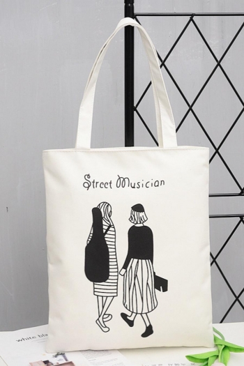 stylish new fixed printing canvas zip-up tote bag#2
