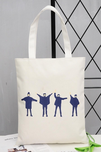 stylish new fixed printing canvas zip-up tote bag#3