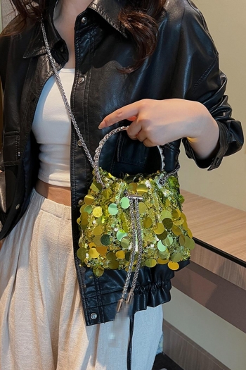 stylish new 8 colors sequin decor drawstring shoulder handbag