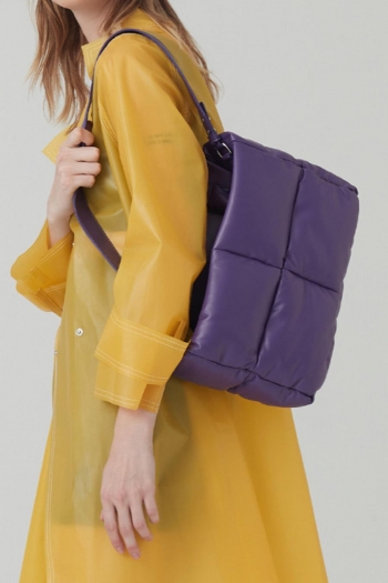 stylish new 5 colors pu with cotton zip-up shoulder handbag