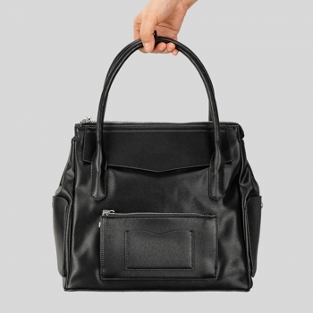 stylish new 4 colors solid color pu zip-up shoulder handbag