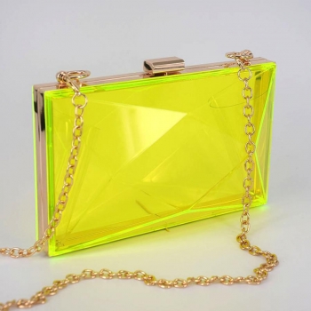 stylish new 5 colors see-through acrylic lock buckle crossbody bag