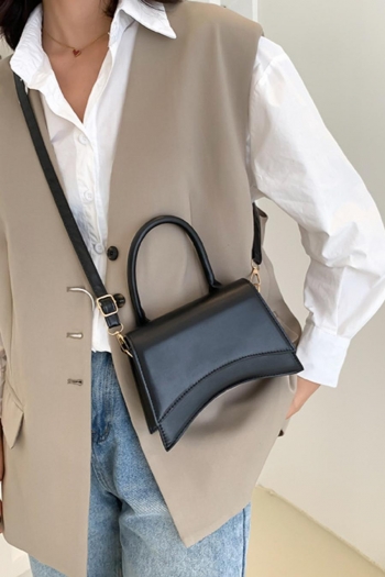 stylish new solid color pu magnetic button crossbody handbag