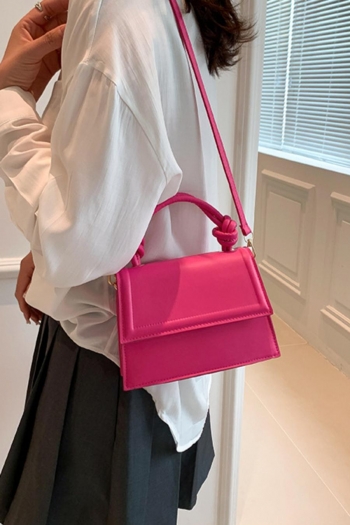 stylish new 5 colors pu solid color magnetic button crossbody handbag