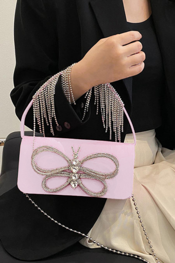 stylish new 6 colors rhinestone chain tassels magnetic button crossbody handbag