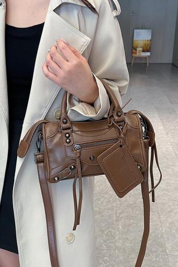 stylish new 6 colors pu solid color zip-up crossbody handbag