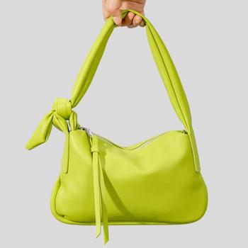 stylish new 8 colors pu solid color kink zip-up shoulder bag
