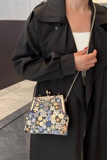 stylish new flower embroidery canvas crossbody handbag