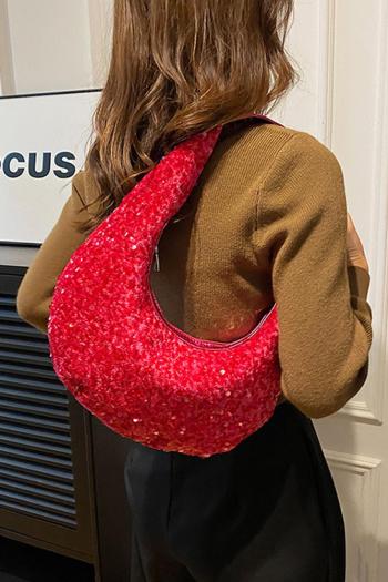 stylish new 6 colors sequin decor zip-up shoulder bag