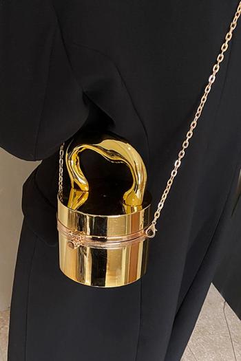 stylish new solid color acrylic cylinder shape lock buckle crossbody handbag