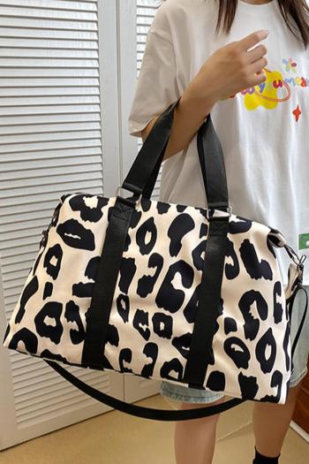 stylish new leopard pattern oxford cloth zip-up high-capacity shoulder bag