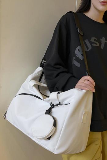 stylish new 3 colors nylon high-capacity zip-up handbag