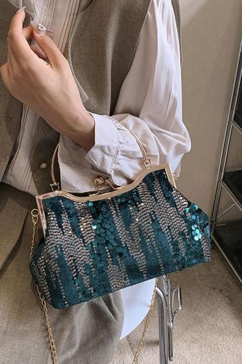 stylish new 4 colors sequin decor clip buckle crossbody handbag