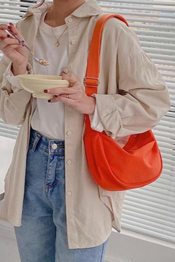 stylish 4 colors orange zip-up crossbody bag