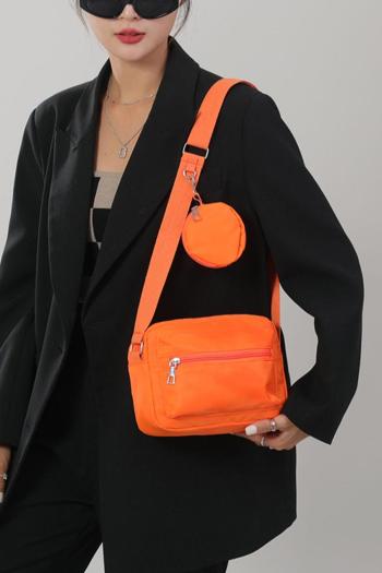 stylish 5 colors orange zip-up crossbody bag