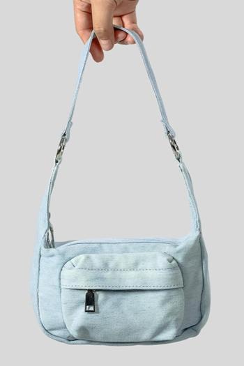 stylish new 3 colors canvas solid color zip-up shoulder bag