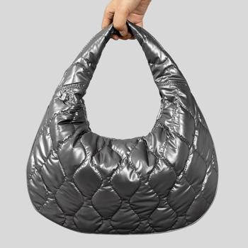 stylish new 5 colors solid color nylon zip-up shoulder bag