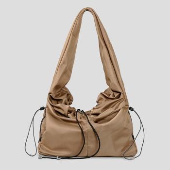 stylish new 4 colors solid color drawstring shoulder bag