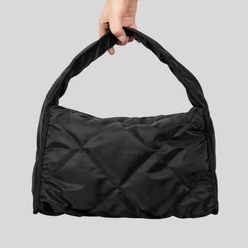 stylish new 3 colors nylon solid color zip-up shoulder bag