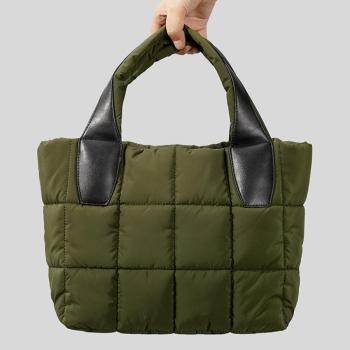 stylish new 3 colors lattice zip-up tote bag