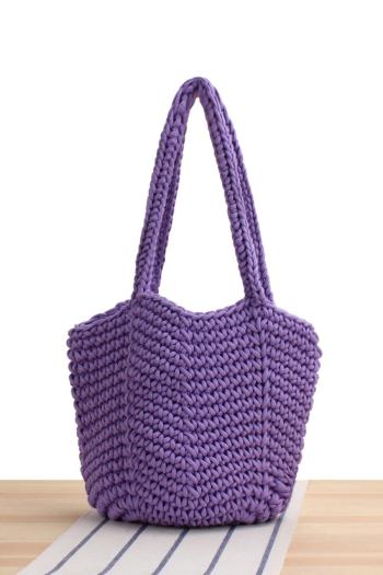 stylish new 5 colors solid color weave open design shoulder bag