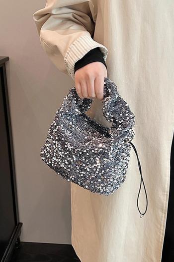 stylish new 3 colors sequin decor drawstring handbag