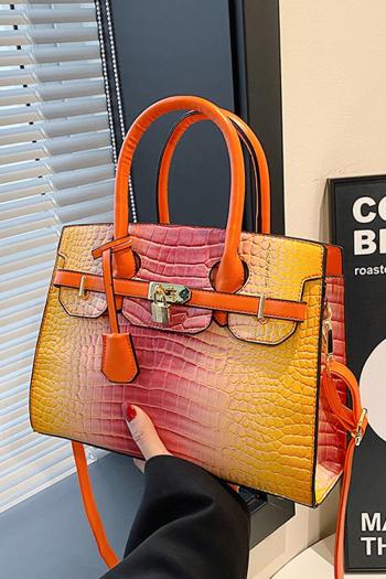 stylish new 5 colors snake pattern pu zip-up crossbody handbag