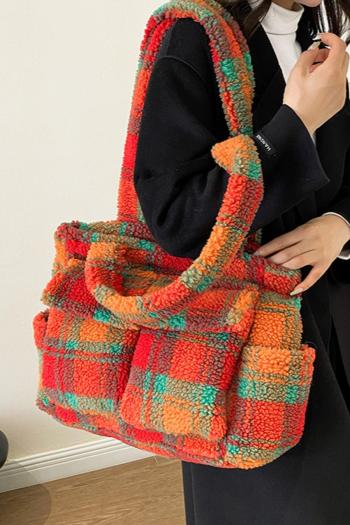 stylish new 4 colors lattice pattern high-capacity zip-up shoulder bag