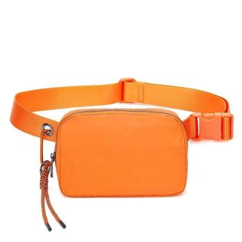 stylish new orange 12 colors nylon zip-up fanny pack
