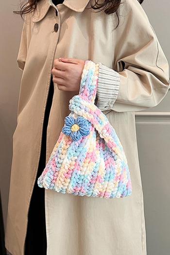 stylish new 3 colors multicolor weave pearl chain shoulder handbag
