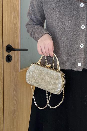 stylish new 5 colors rhinestone lock buckle crossbody handbag
